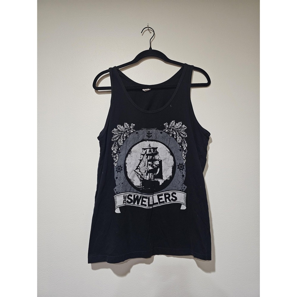 The Swellers Shirt Mens M Sleeveless Graphic Tank American Apparel Pop Punk‎ Blk
